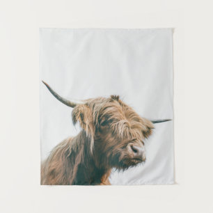Majestic Highland cow portrait Tapestry