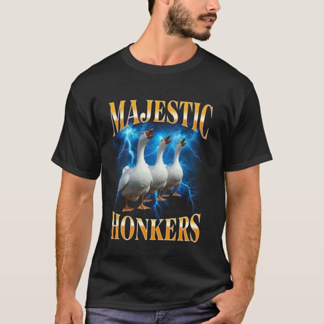 Majestic Honkers Bootleg Goose Funny Offensive Gee T-Shirt (Front)
