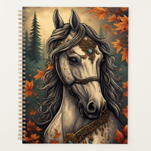 Majestic Horse Adorned With Golden Bejeweled Planner