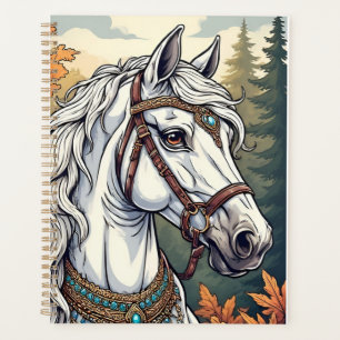 Majestic Horse Adorned With Golden Bejeweled Planner
