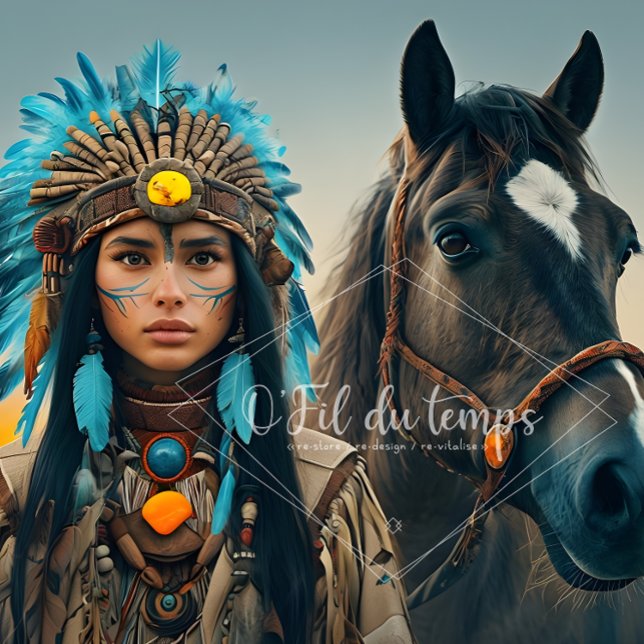  Majestic Horse And Young Native Woman Tissue Paper (Creator Uploaded)