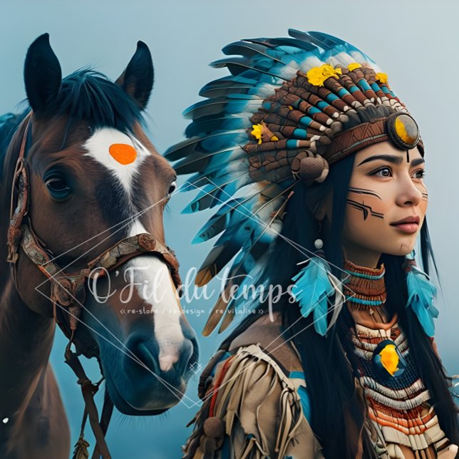  Majestic Horse And Young Native Woman Tissue Paper (Creator Uploaded)