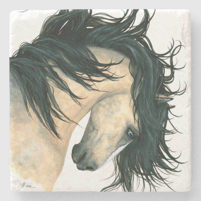 Majestic Horse by Bihrle Stone Coaster (Front)