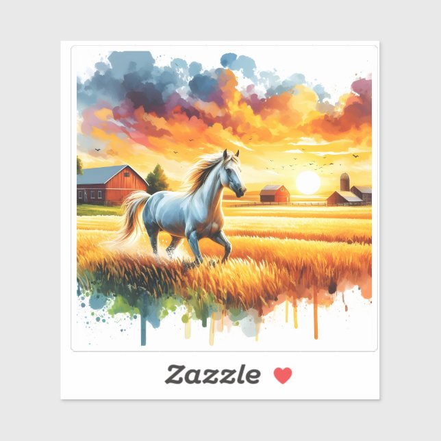 Majestic Horse Canters at Sunset (Sheet)