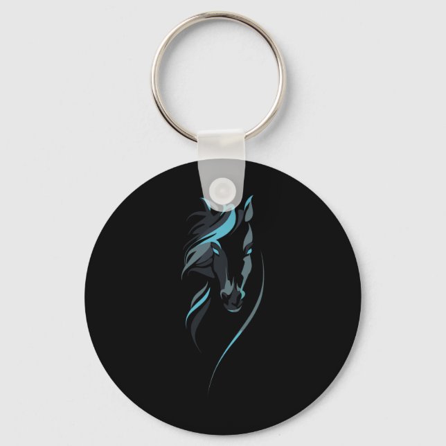 Majestic Horse For Riding Girls And I Love Cowgirl Key Ring (Front)