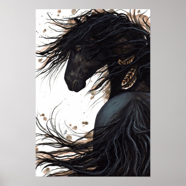 Majestic Horse Friesian Poster Art by Bihrle (Front)