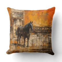 Majestic Horse in Abstract Sunset