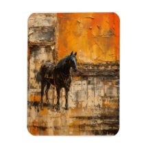 Majestic Horse in Abstract Sunset