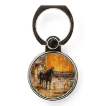 Majestic Horse in Abstract Sunset