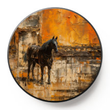 Majestic Horse in Abstract Sunset