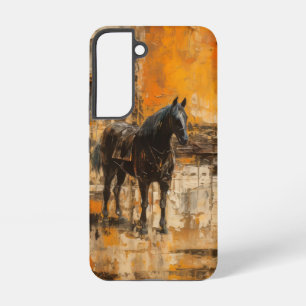Majestic Horse in Abstract Sunset Samsung Galaxy Case
