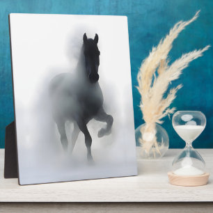 Majestic Horse in the Fog – Minimalist Abstract Plaque