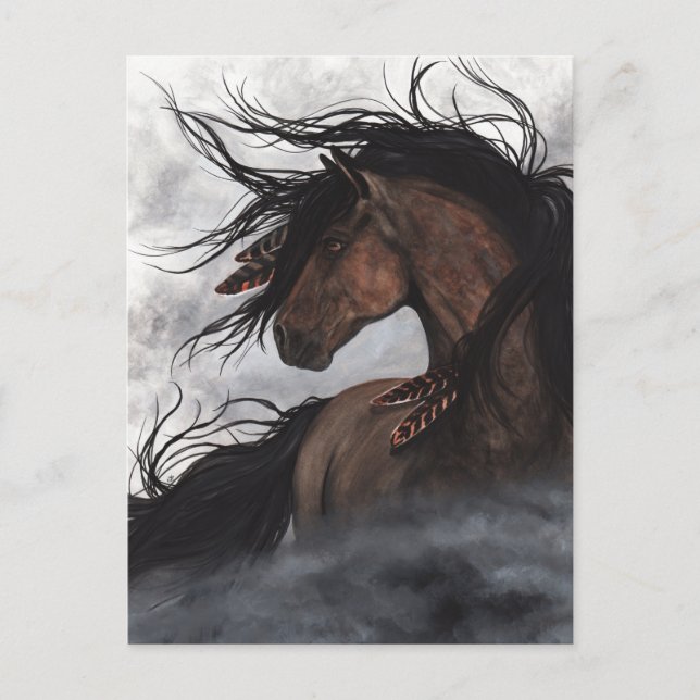Majestic Horse Stallion Post Card by Bihrle (Front)