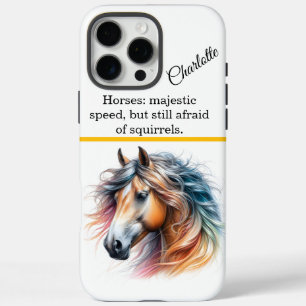 Majestic horse with colourful mane. Generative AI iPhone 16 Pro Max Case