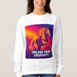 Majestic Horse with Inspirational Digital Art Sweatshirt