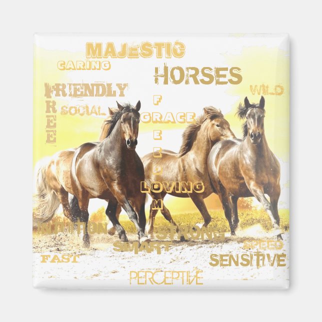Majestic Horses Magnet (Front)