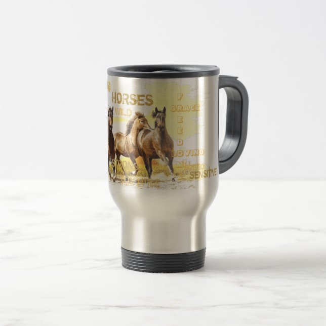 Majestic Horses Travel Mug (Front Right)