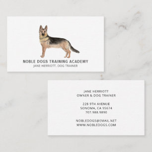 Majestic Illustrated German Shepherd Dog Trainer Business Card