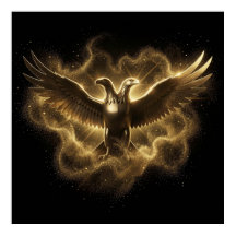 Majestic Illyrian Eagle Emerging from Golden Stard