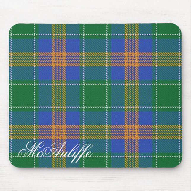 Majestic Irish Clan MacAuliffe Tartan Mouse Mat (Front)
