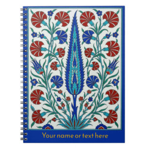 Majestic Iznik Cypress & Carnation Botanical Notebook