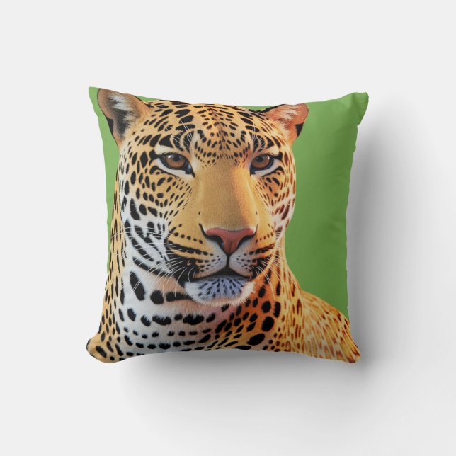 Majestic Jaguar – Stunning Big Cat Wildlife Art Cushion (Front)
