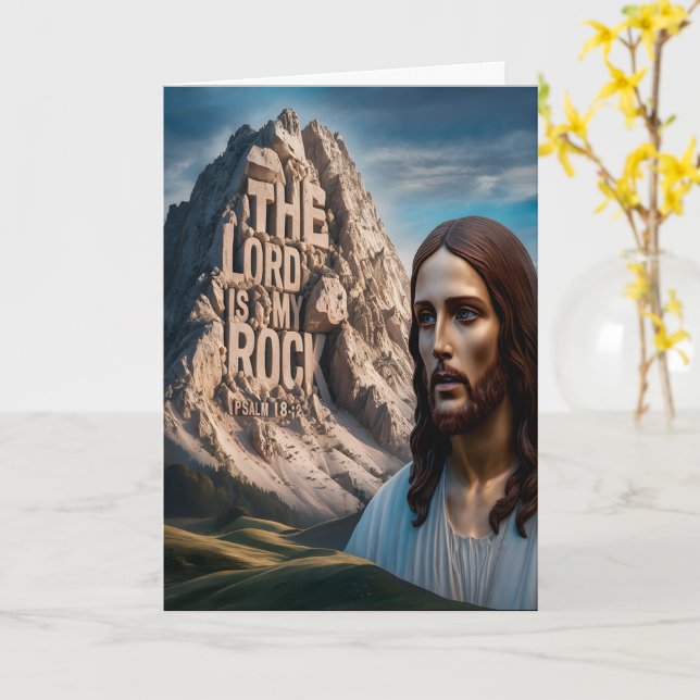 Majestic Jesus: Guardian of the Mountain Card (Yellow Flower)