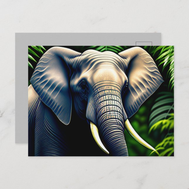 Majestic Jungle Elephant - Wild And Free Postcard (Front/Back)