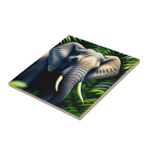 Majestic Jungle Elephant - Wild And Free Tile