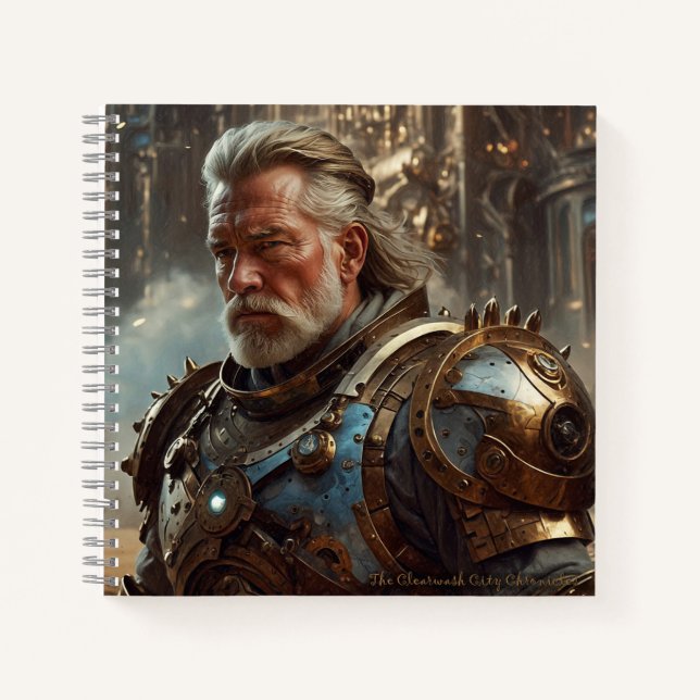 Majestic King Featuring Steampunk Regal Armour Notebook (Front)