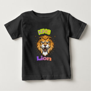 Majestic King Lion Crowned Portrait Design Baby T-Shirt