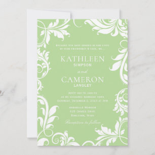 Majestic Leaves Invitation Template   Pale Green