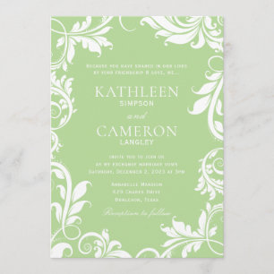 Majestic Leaves Invitation Template   Pale Green