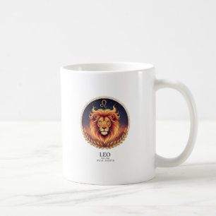Majestic Leo Lion Zodiac Gold Illustration Coffee Coffee Mug