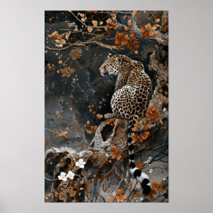 Majestic Leopard Calligraphic Poster