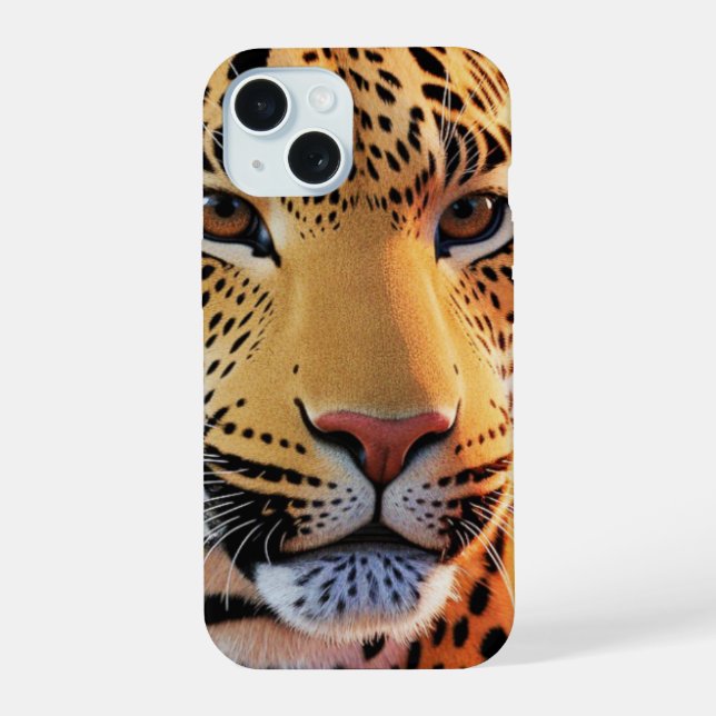 Majestic Leopard Close-Up | Stunning Wildlife Art iPhone 15 Case (Back)