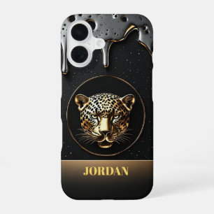 Majestic Leopard Gold Design 🐆 iPhone 16 Case
