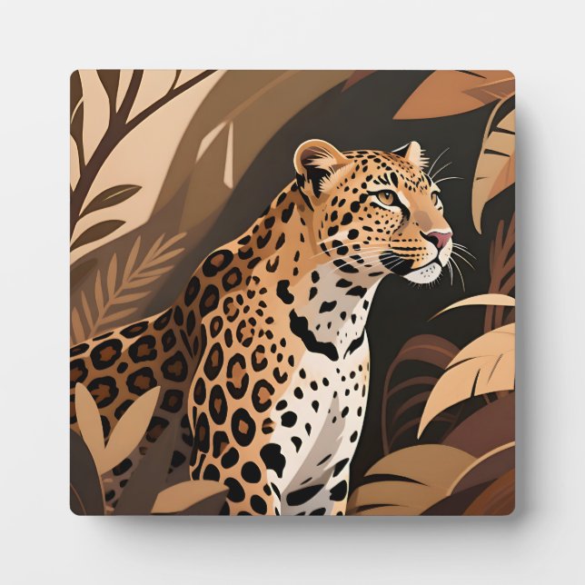 Majestic Leopard Jungle Wildlife  Plaque (Front)