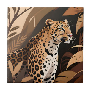 Majestic Leopard Jungle Wildlife Tile