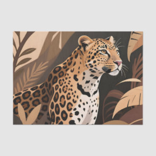 Majestic Leopard Jungle Wildlife  Tissue Paper