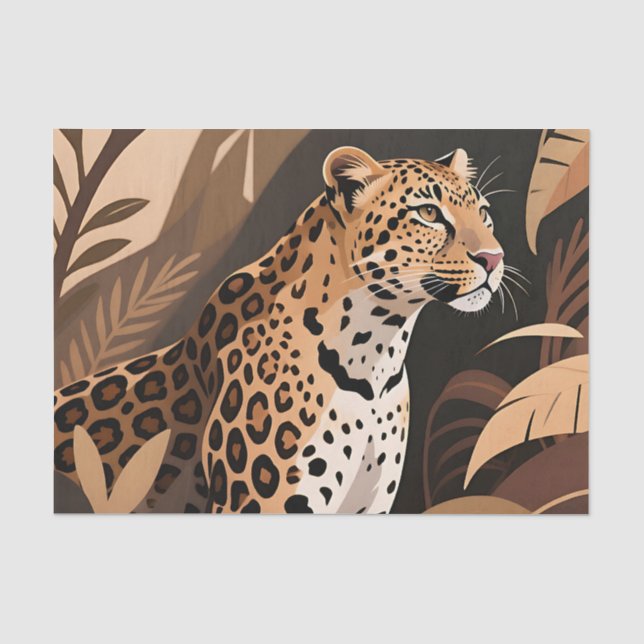 Majestic Leopard Jungle Wildlife  Tissue Paper (Front)