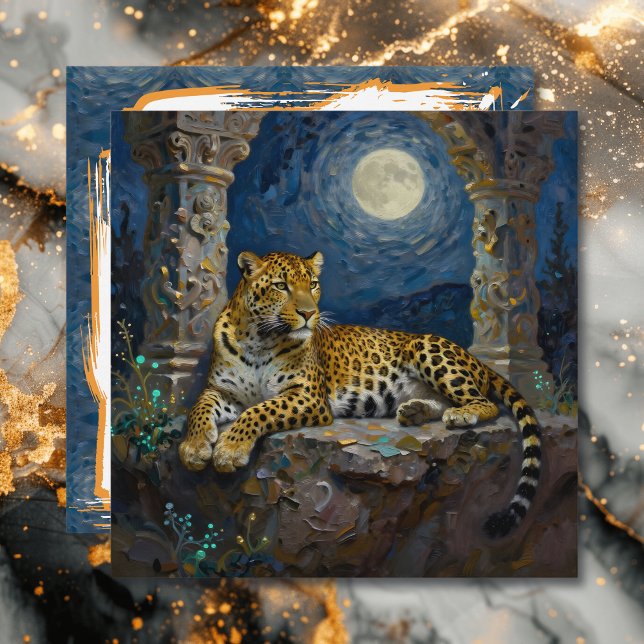Majestic Leopard on Cliff Ledge | Blank Card (Creator Uploaded)