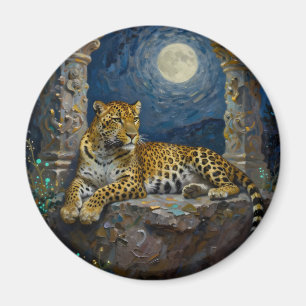 Majestic Leopard on Cliff Ledge Magnet
