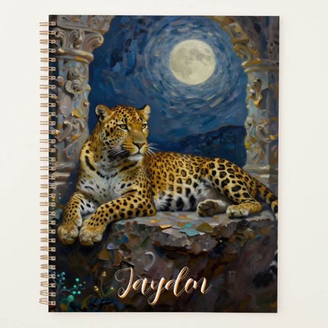 Majestic Leopard on Cliff Ledge Personalized Planner (Front)