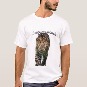 Majestic Leopard Prowling in the Wild Wildlife Art T-Shirt