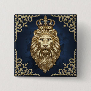 Majestic Lion 15 Cm Square Badge