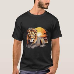 Majestic Lion African Sunset Graphic T-Shirt