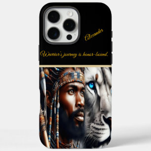 Majestic lion and warrior at dawn iPhone 16 pro max case