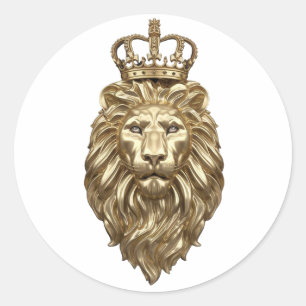 Majestic lion classic round sticker