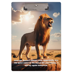 Majestic Lion Courage Inspiring Gift Motivational Clipboard